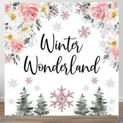 Aperturee - Aperturee Winter Wonderland Snowflake Pillow Cover Backdrop