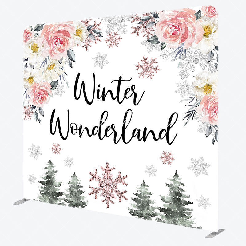 Aperturee - Aperturee Winter Wonderland Snowflake Pillow Cover Backdrop