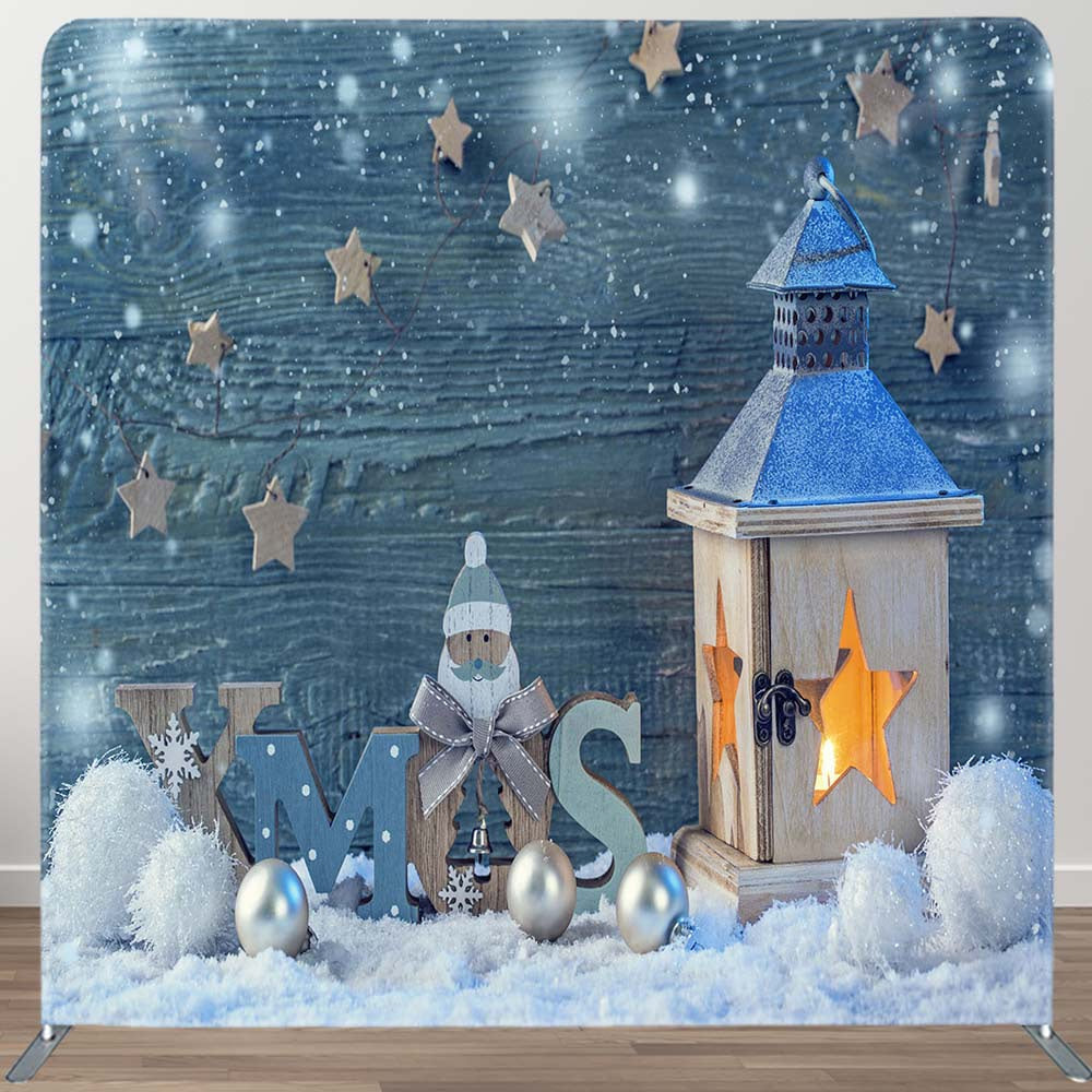 Aperturee - Aperturee Winter Wood Snowman Star Xmas Pillow Case Backdrop