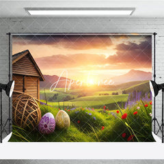 Aperturee - Aperturee Wonderland Cabin Sunrise Photography Easter Backdrop