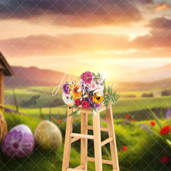 Aperturee - Aperturee Wonderland Cabin Sunrise Photography Easter Backdrop