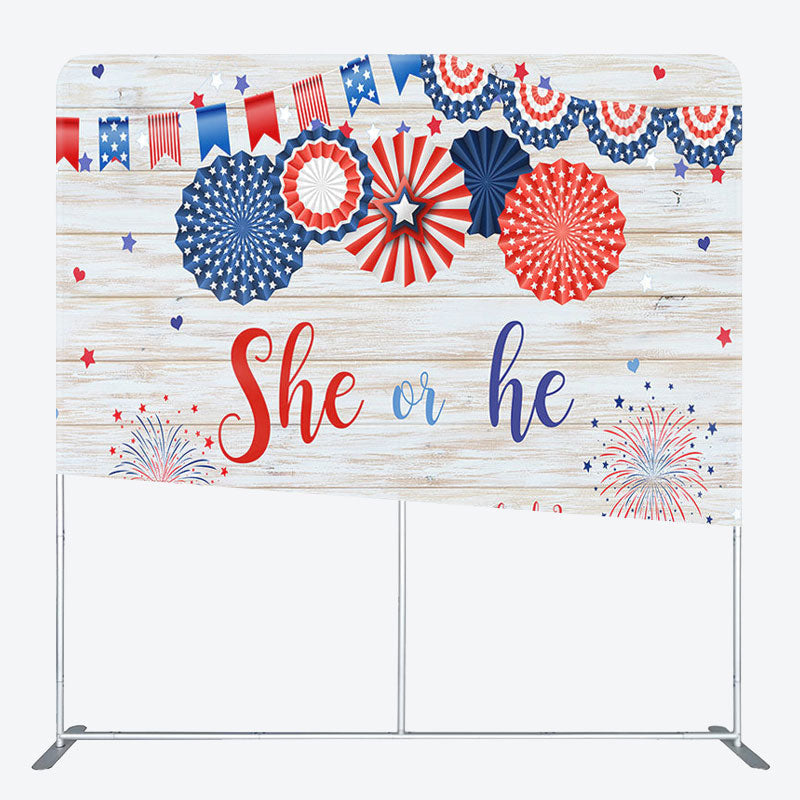 Aperturee - Aperturee Wood And Umbrella Fabric Backdrop Cover for Baby Shower