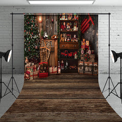 Aperturee - Aperturee Wood Festive Cupboard Retro Floor Christmas Backdrop