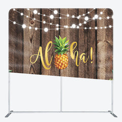 Aperturee - Aperturee Wooden And Floral Fabric Backdrop Cover for Birthday