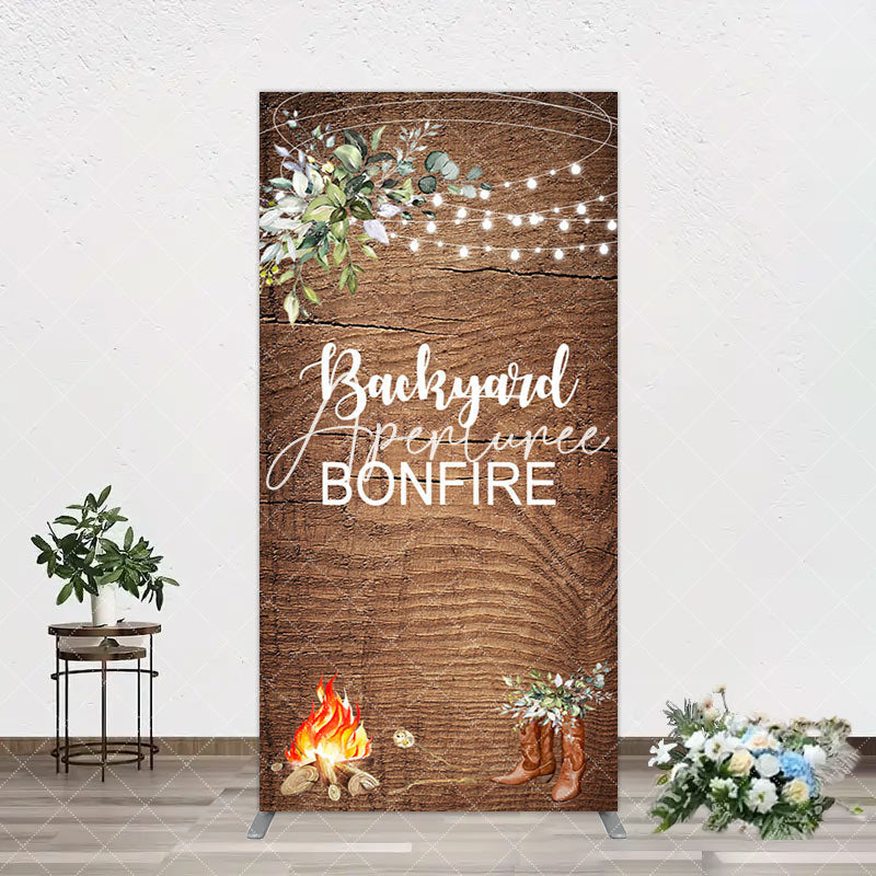 Aperturee - Aperturee Wooden Cowboy Backyard Bonfire Party Arch Backdrop