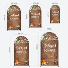 Aperturee - Aperturee Wooden Cowboy Backyard Bonfire Party Arch Backdrop