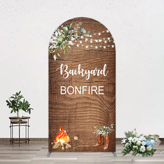 Aperturee - Aperturee Wooden Cowboy Backyard Bonfire Party Arch Backdrop