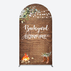 Aperturee - Aperturee Wooden Cowboy Backyard Bonfire Party Arch Backdrop