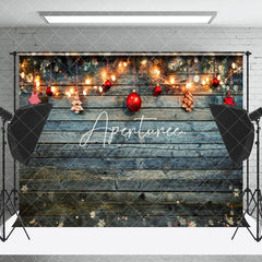 Aperturee - Aperturee Wooden Wall Light Strip Snowflake Christmas Backdrop