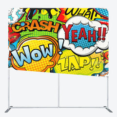 Aperturee - Aperturee Wow Yeah Comic Style Backdrop Cover For Party Decor