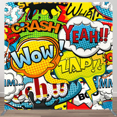 Aperturee - Aperturee Wow Yeah Comic Style Backdrop Cover For Party Decor