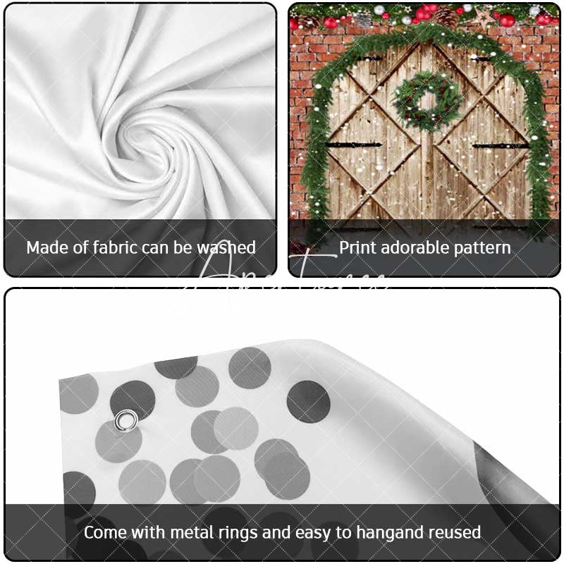 Aperturee - Aperturee Wreath Barn Door Brick Wall Xmas Garage Door Banner