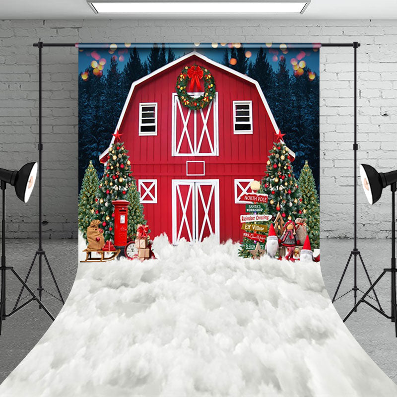 Aperturee - Aperturee Xmas Cowboy House Winter Nights Holiday Backdrop