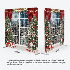 Aperturee - Aperturee Xmas Tree Curtain Window Moon Pillow Case Backdrop