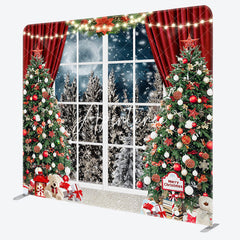 Aperturee - Aperturee Xmas Tree Curtain Window Moon Pillow Case Backdrop