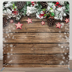 Aperturee - Aperturee Xmas Tree Star Wood Floor Double-Sided Square Backdrop