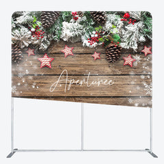 Aperturee - Aperturee Xmas Tree Star Wood Floor Double-Sided Square Backdrop