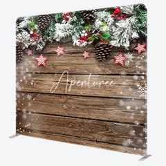 Aperturee - Aperturee Xmas Tree Star Wood Floor Double-Sided Square Backdrop