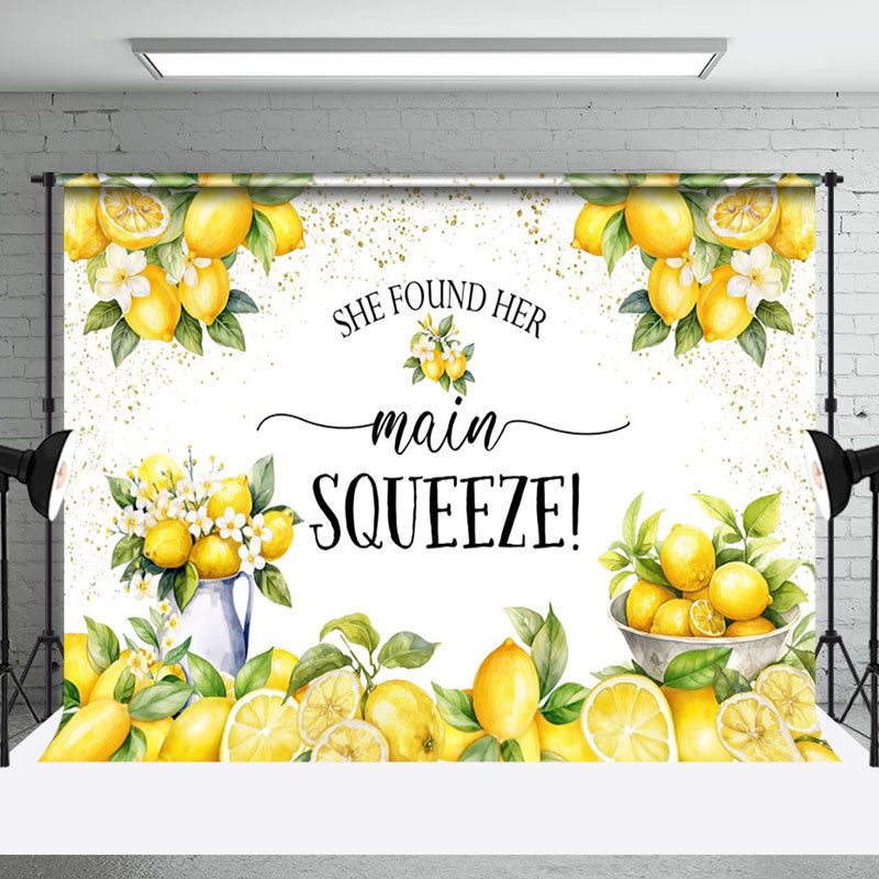 Aperturee - Aperturee Yellow Lemon Found Her Main Squeeze Wedding Backdrop