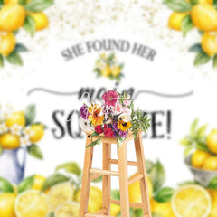 Aperturee - Aperturee Yellow Lemon Found Her Main Squeeze Wedding Backdrop