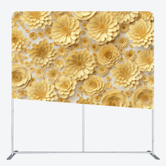 Aperturee - Aperturee Yellow Paper Flower Backdrop Cover For Party Decor