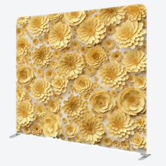 Aperturee - Aperturee Yellow Paper Flower Backdrop Cover For Party Decor