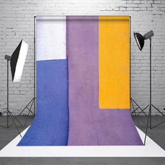 Aperturee - Aperturee Yellow Purple Blue White Spliced Fine Art Backdrop