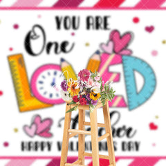 Aperturee - Aperturee You Are One Loved Teacher Valentines Day Backdrop