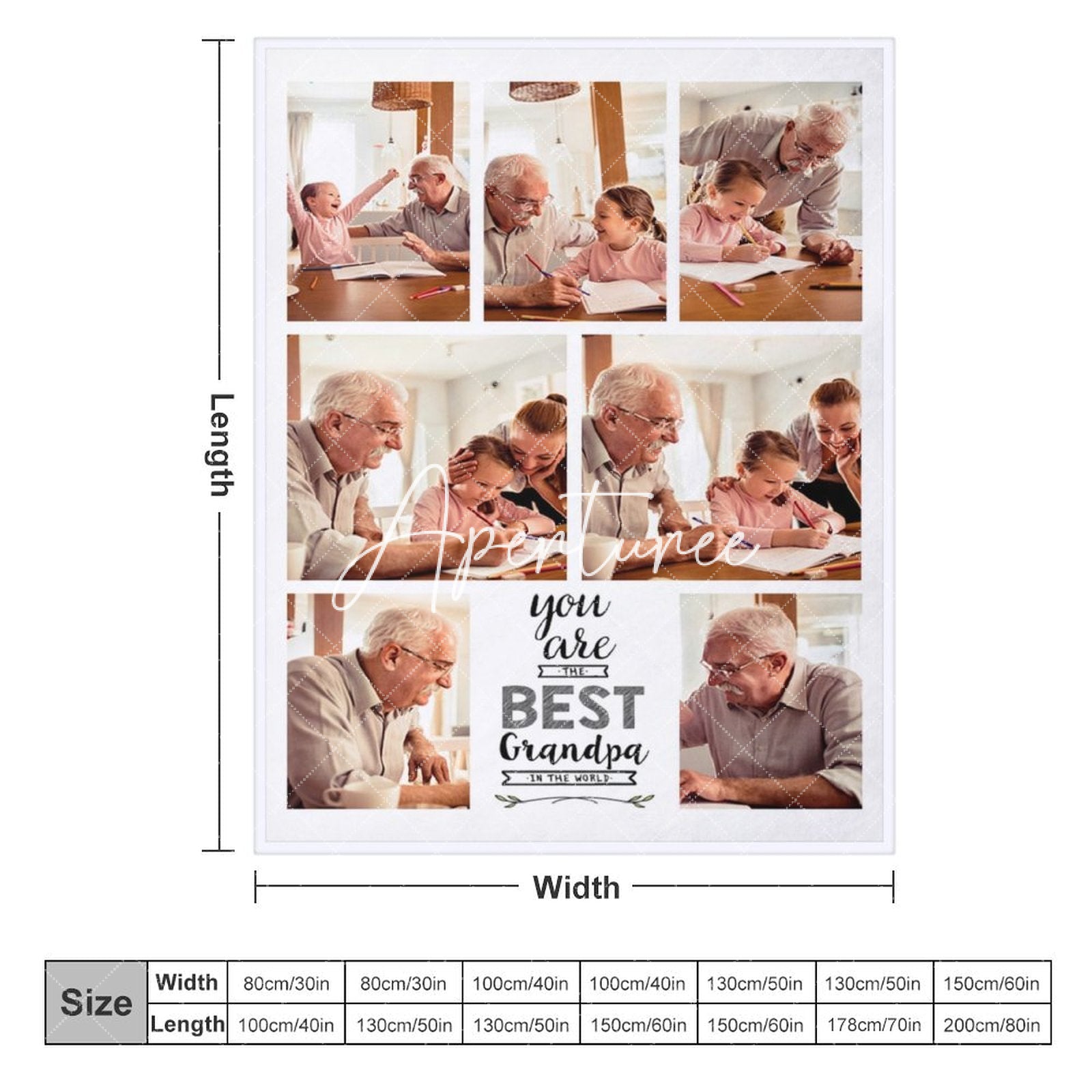 Aperturee - Aperturee You Best Grandpa In The World Custom Photo Blanket