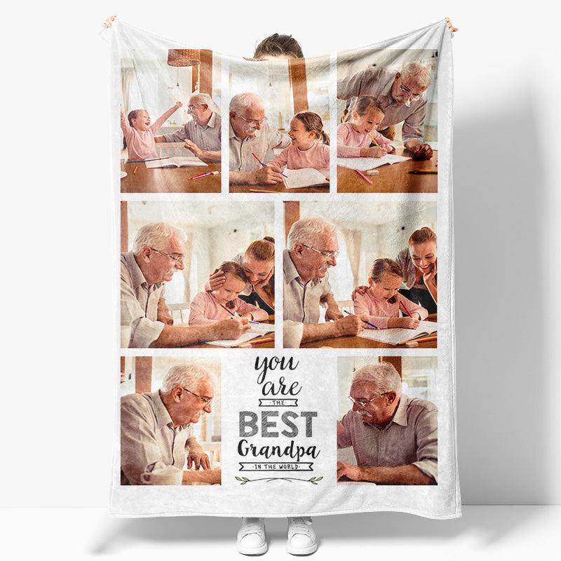 Aperturee - Aperturee You Best Grandpa In The World Custom Photo Blanket