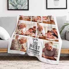 Aperturee - Aperturee You Best Grandpa In The World Custom Photo Blanket