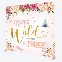 Aperturee - Aperturee Young Wild Three Fabric Backdrop Cover for Birthday