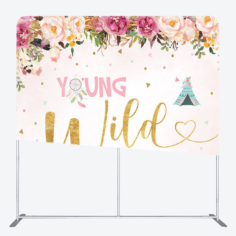 Aperturee - Aperturee Young Wild Three Fabric Backdrop Cover for Birthday