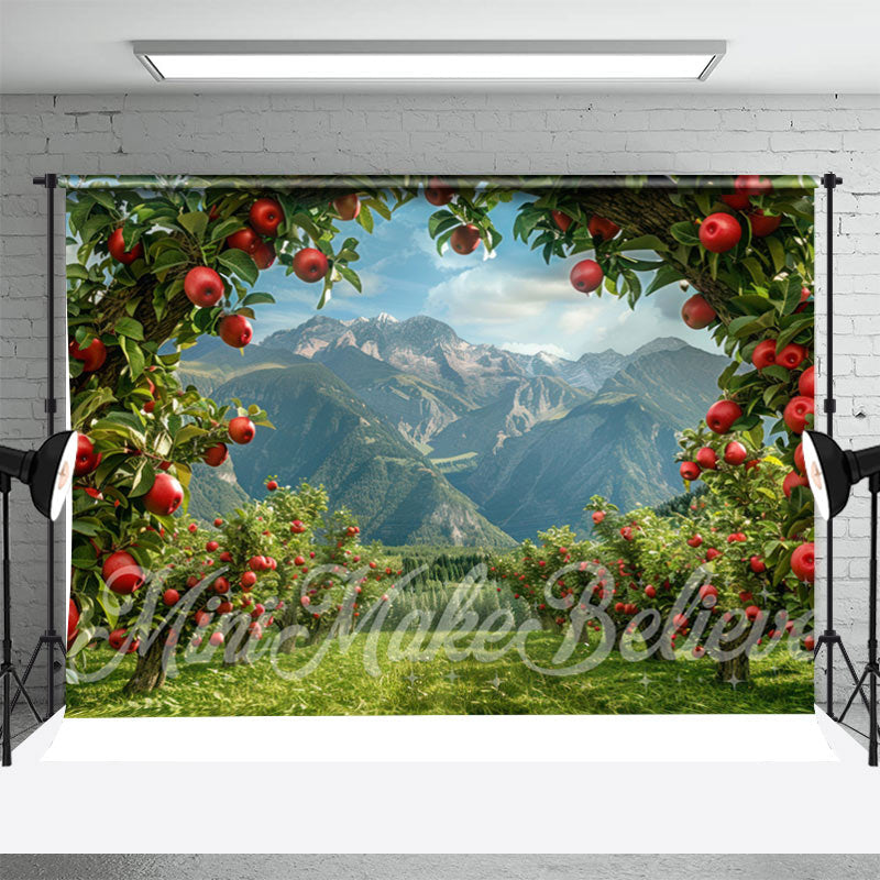 Aperturee - Apple Orchard Arch Mountain Spring Photo Backdrop