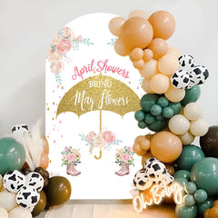 Aperturee - April Showers May Flowers Baby Shower Arch Backdrop