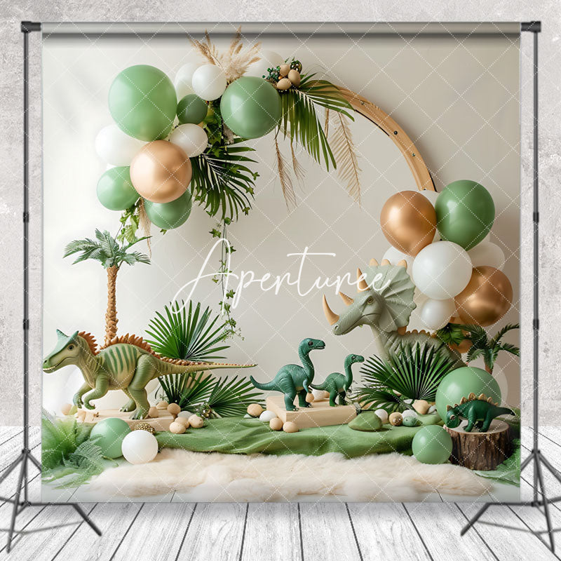 Aperturee - Arch Balloon Jungle Dinosaur Safari Photo Backdrop