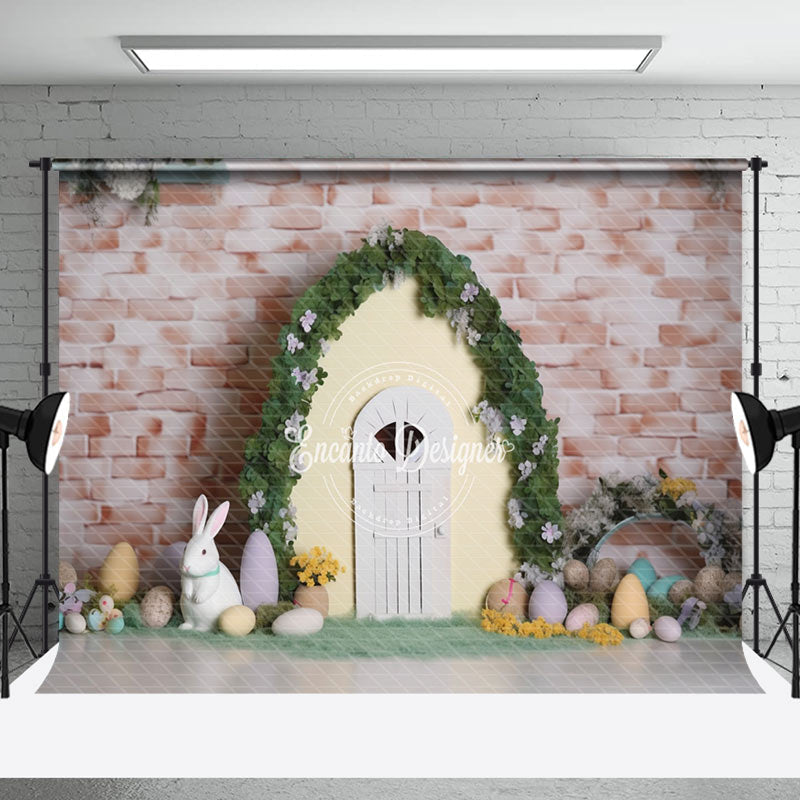 Aperturee - Arch Door Rabbit Egg Grass Easter Photo Backdrop