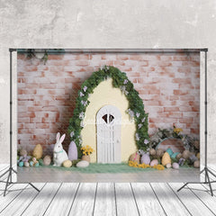 Aperturee - Arch Door Rabbit Egg Grass Easter Photo Backdrop