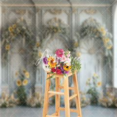 Aperturee - Arch Floral White Luxury Retro Wall Wedding Backdrop