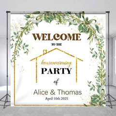 Aperturee - Arch Plant Custom Name Housewarming Party Bakdrop