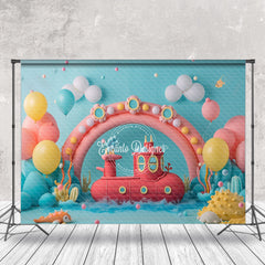 Aperturee - Arch Submarine Balloon Birthday Cake Smash Backdrop