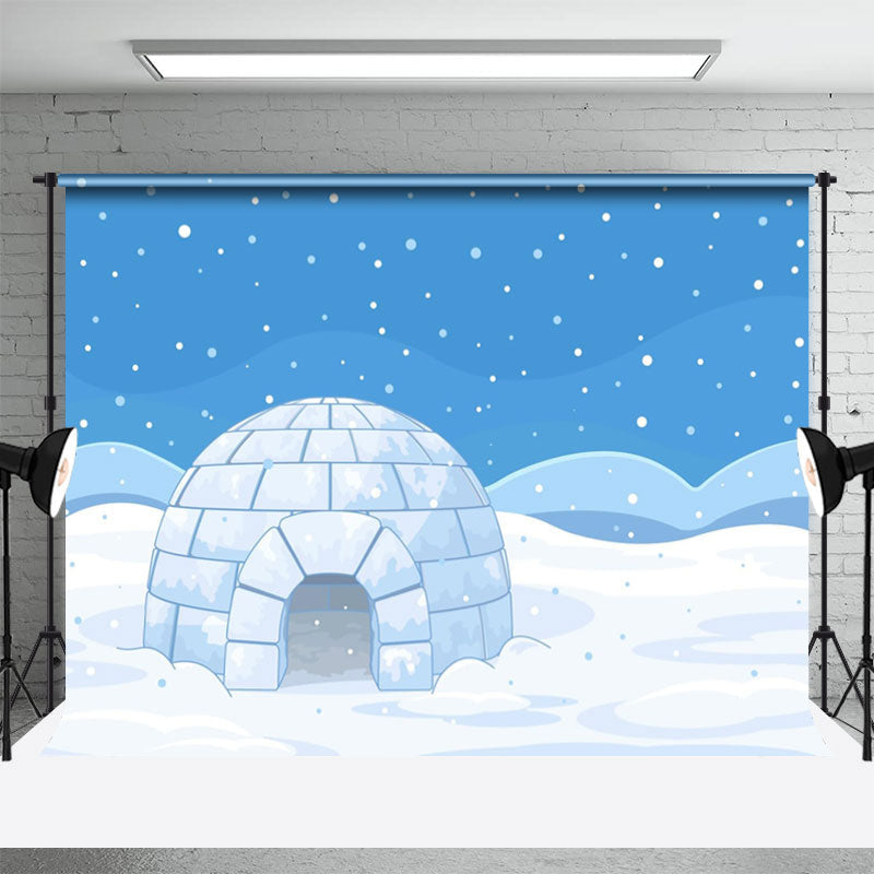 Aperturee - Arctic Snowy Landscape Polar Igloo Photo Backdrop