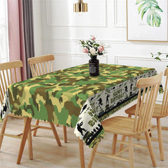 Aperturee - Army Green Soldier Pattern Rectangle Tablecloth