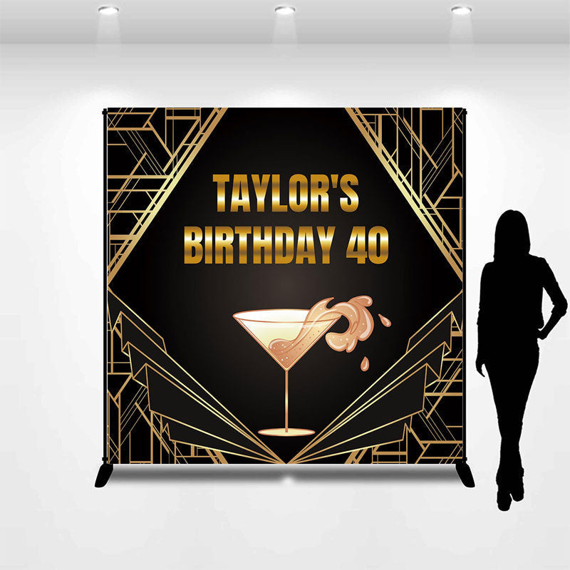 Aperturee - Art Deco Champagne Fizz Custom 40th Birthday Backdrop