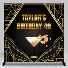 Aperturee - Art Deco Champagne Fizz Custom 40th Birthday Backdrop