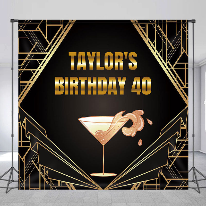 Aperturee - Art Deco Champagne Fizz Custom 40th Birthday Backdrop