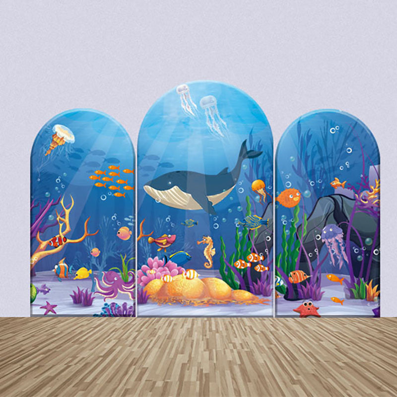 Aperturee - Assorted Undersea Animals Plants Arch Backdrop Kit