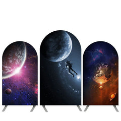 Aperturee Astronaut In Space Theme Arch Backdrop Kit For Birthday