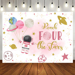 Aperturee - Astronaut Reach Four The Stars 4th Birthday Backdrop