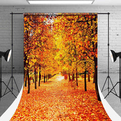 Aperturee - Autumn Fallen Leaves Forest Photography Sweep Backdrop